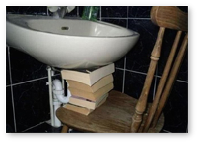 At least there is something to read in the bathroom